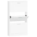 Armoire à chaussures Blanc 59x17x108 cm Bois d'ingénierie