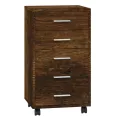 Armoire à tiroirs avec roulettes Chêne fumé Bois d'ingénierie