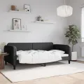 Lit de repos noir 100x200 cm tissu