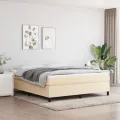cadre de lit Crème 180x200 cm Tissu