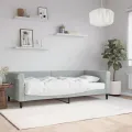 Lit de jour avec matelas gris clair 90x200 cm velours