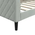 Lit de repos gris clair 90x190 cm velours