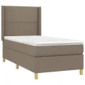 cadre de lit matelas LED Marron foncé 90x200cm Tissu
