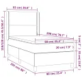 cadre de lit matelas LED Marron foncé 90x200cm Tissu