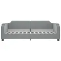 Lit de jour avec matelas gris clair 90x200 cm tissu
