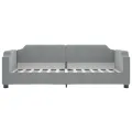Lit de jour avec matelas gris clair 100x200 cm tissu
