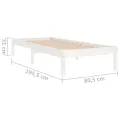Cadre de lit Blanc Bois massif 75x190 cm Petit simple