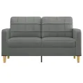 Canapé à 2 places Gris foncé 140 cm Tissu