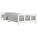 Cadre de lit pour enfants blanc 90x200 cm bois de pin massif