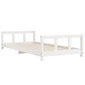 Cadre de lit pour enfants blanc 90x200 cm bois de pin massif
