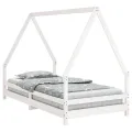 Cadre de lit pour enfants blanc 90x190 cm bois de pin massif