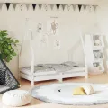 Cadre de lit pour enfant blanc 70x140 cm bois de pin massif