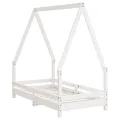 Cadre de lit pour enfant blanc 70x140 cm bois de pin massif