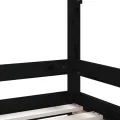Cadre de lit pour enfant noir 80x160 cm bois de pin massif