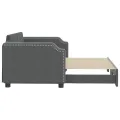 Lit de jour avec lit gigogne gris foncé 90x200 cm tissu