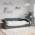 Lit de repos gris foncé 80x200 cm tissu