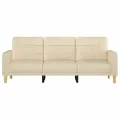 Canapé à 3 places Crème 180 cm Tissu