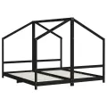 Cadre de lit pour enfants noir 2x(90x200) cm bois de pin massif