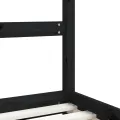Cadre de lit pour enfants noir 2x(90x200) cm bois de pin massif