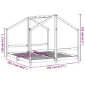 Cadre de lit pour enfants noir 2x(90x200) cm bois de pin massif