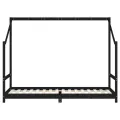 Cadre de lit pour enfants noir 90x200 cm bois de pin massif