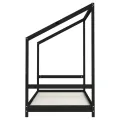 Cadre de lit pour enfants noir 90x200 cm bois de pin massif