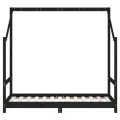Cadre de lit pour enfant noir 80x160 cm bois de pin massif
