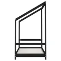 Cadre de lit pour enfant noir 80x160 cm bois de pin massif