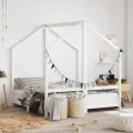 Cadre de lit pour enfant blanc 2x(70x140) cm bois de pin massif