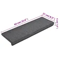 Tapis d'escalier 15 pcs 65x21x4 cm Gris foncé