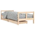Cadre de lit pour enfants gris 80x200 cm bois de pin massif