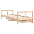 Cadre de lit pour enfants gris 80x200 cm bois de pin massif