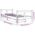 Cadre de lit pour enfants gris 80x200 cm bois de pin massif