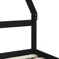 Cadre de lit d'enfants tiroirs noir 90x190cm bois de pin massif