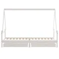 Cadre de lit enfant tiroirs blanc 80x200 cm bois de pin massif