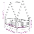 Cadre de lit pour enfant blanc 70x140 cm bois de pin massif