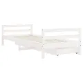 Cadre de lit enfant tiroirs blanc 90x200 cm bois de pin massif