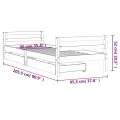 Cadre de lit enfant tiroirs blanc 90x200 cm bois de pin massif