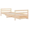 Cadre de lit d'enfants et tiroirs 90x190 cm bois de pin massif