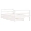 Cadre de lit pour enfant tiroirs blanc 80x160cm bois pin massif