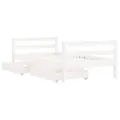 Cadre de lit pour enfant tiroirs blanc 80x160cm bois pin massif