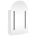 Armoire de bain à miroir avec LED arquée blanc 42x13x70 cm