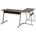 Bureau d'angle marron bois d'ingénierie