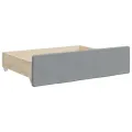 Tiroirs de lit 2 pcs gris clair bois d'ingénierie et tissu