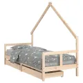Cadre de lit pour enfants gris 80x200 cm bois de pin massif