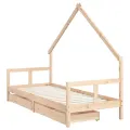 Cadre de lit pour enfants gris 80x200 cm bois de pin massif