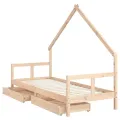 Cadre de lit pour enfants gris 80x200 cm bois de pin massif