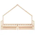 Cadre de lit pour enfants gris 80x200 cm bois de pin massif