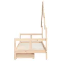 Cadre de lit pour enfants gris 80x200 cm bois de pin massif