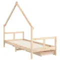 Cadre de lit pour enfants gris 80x200 cm bois de pin massif
